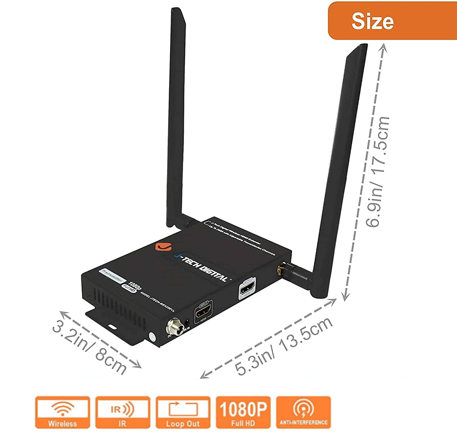 Amazon.com: J-Tech Digital Wireless HDMI Extender 1X2 up to 200ft
